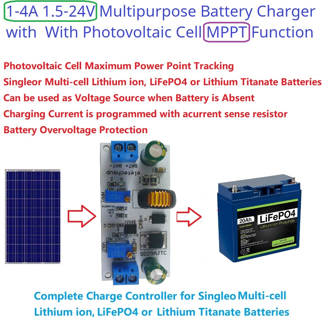 Li Ion Charger Module - MPPT moduł kontrolera ładowania słonecznego 4A