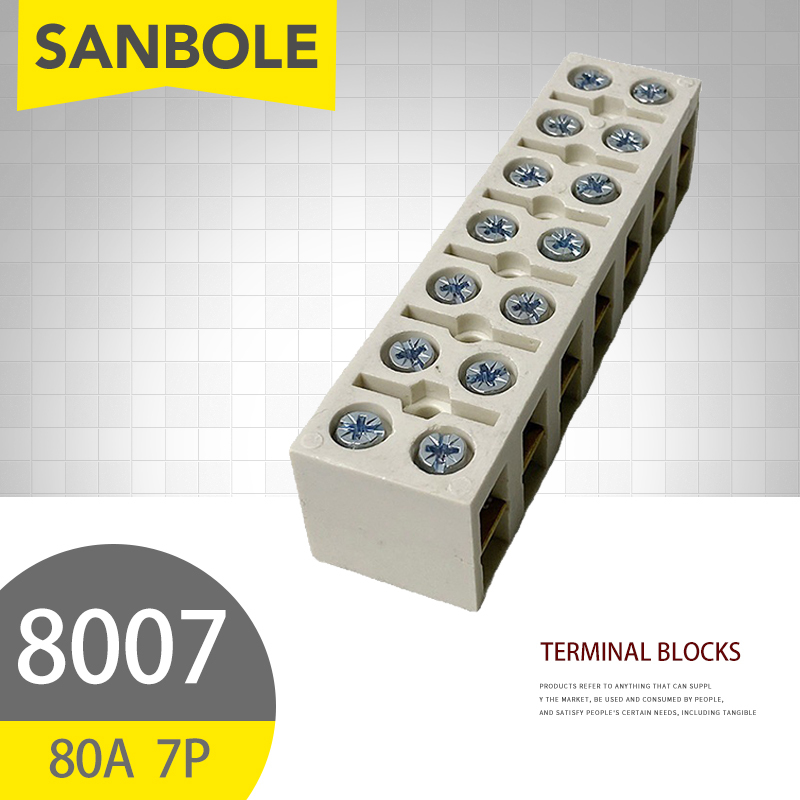 Screw Terminal Block - 10 sztuk 80A/7P skynka zaciskowa stałe
