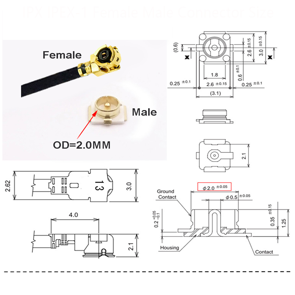 100 SZT. Złącze męskie MHF4 4. – Ipex Connector recenzja i cena